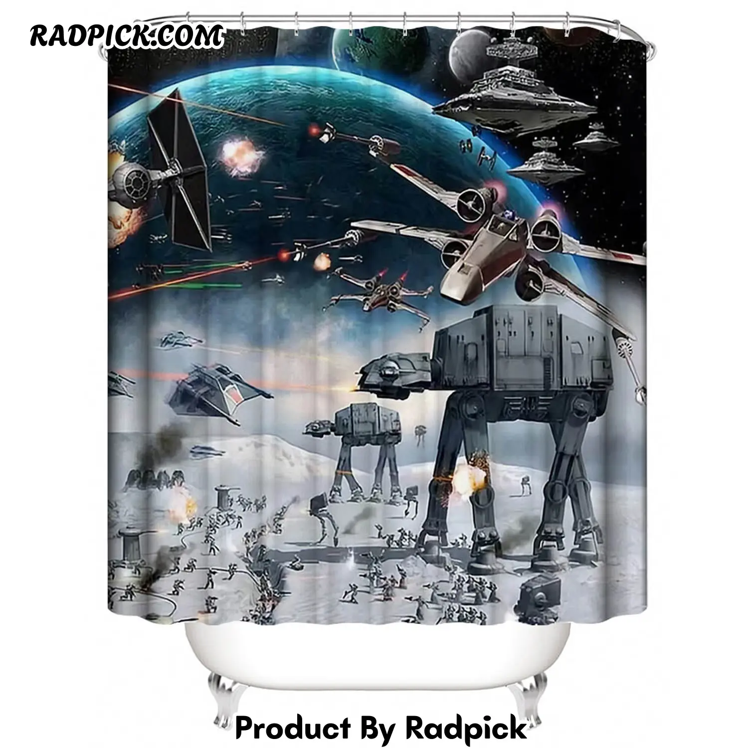 Epic interplanetary battle star wars shower curtain rp387942